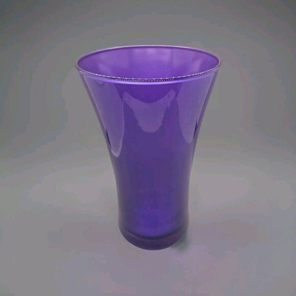 Contemporary Hand Blown Purple Opaque Glass 9” Vase - Picture 2 of 6
